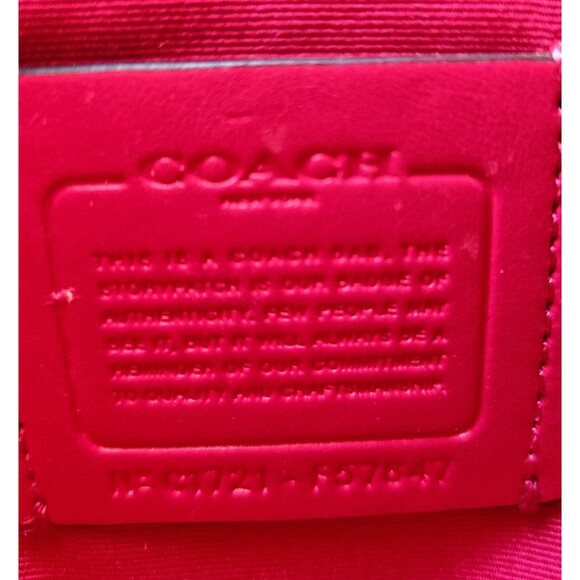 Coach Minetta Crossgrain Leather Purse Pink F57847 GUC Missing Shoulder Strap - Picture 9 of 9